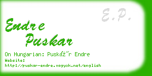 endre puskar business card